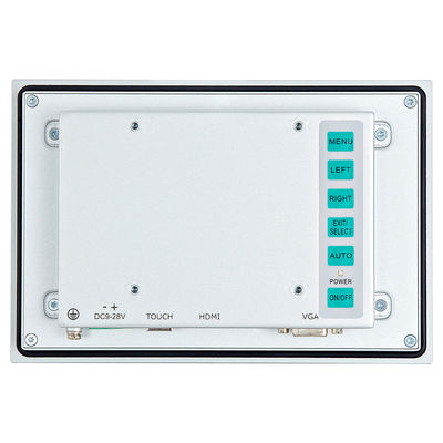 7" embedded mount IP65 front VGA HDMI industrial touchscreen high brightness monitor